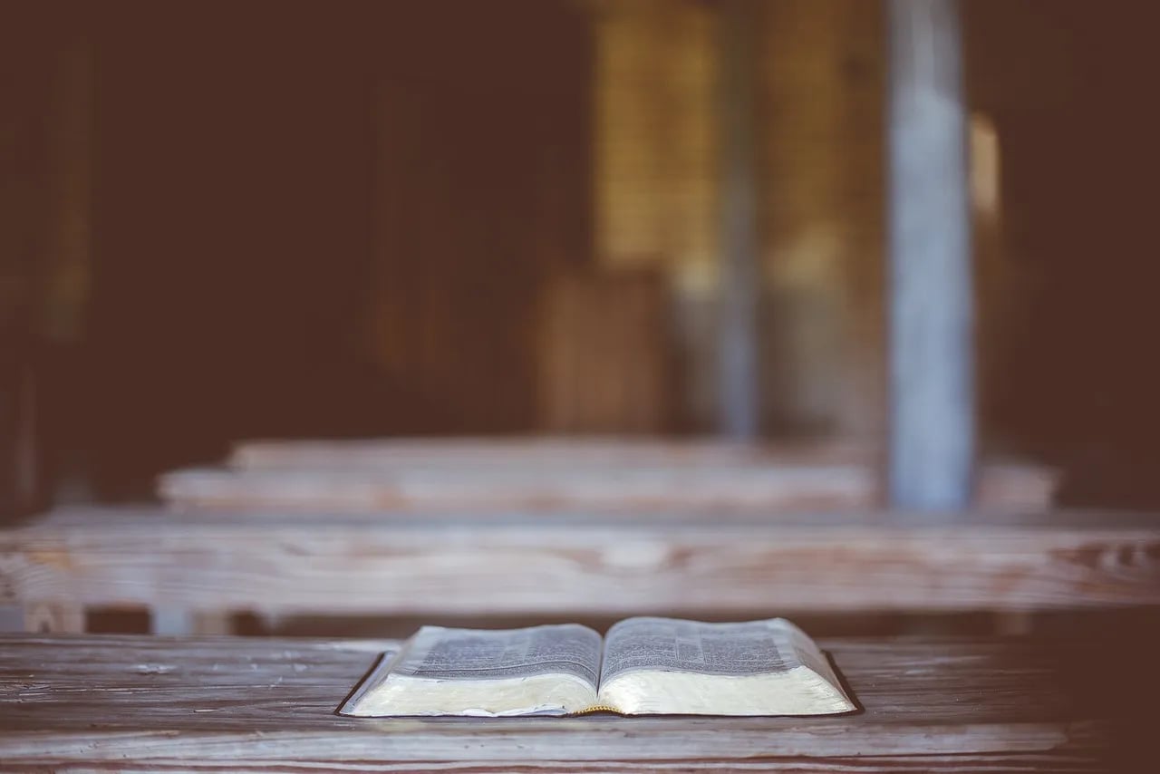 Open Bible on a table